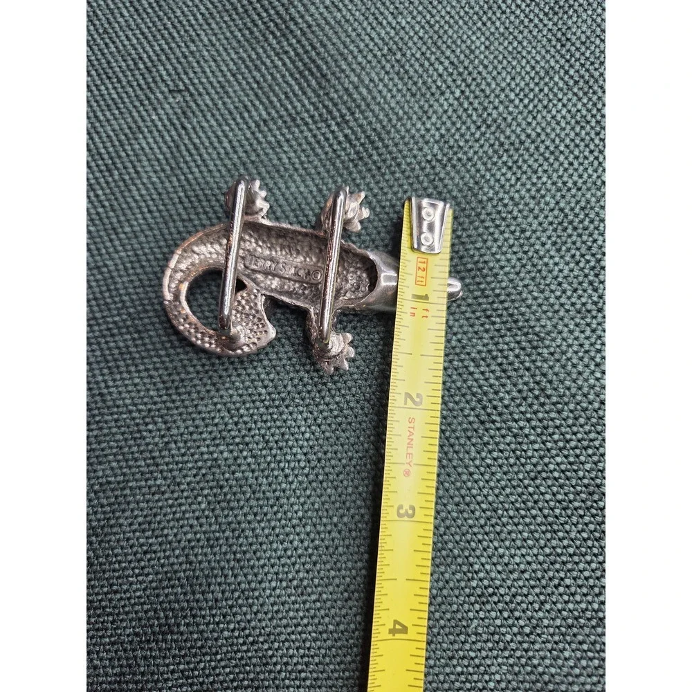 Terry Stack Artisan Alligator Belt Buckle Silver Women's 1.5in New